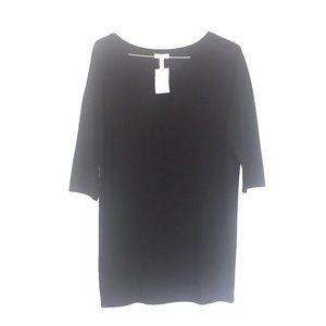 Black 3/4 Sleeve Shift Dress